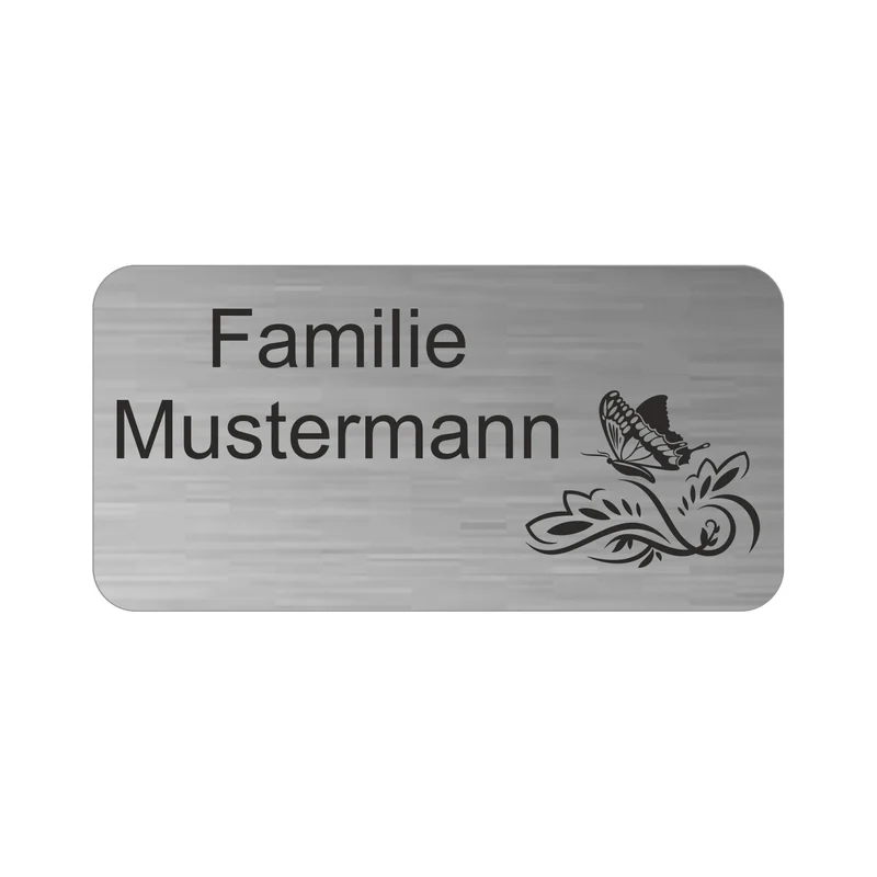 Edelstahl Türschild Werbeschild mit individueller Gravur 100 × 50 mm