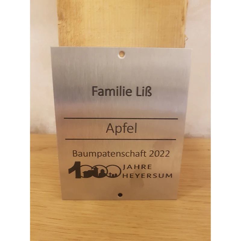Edelstahl Türschild Werbeschild mit individueller Gravur 100 x 125 mm