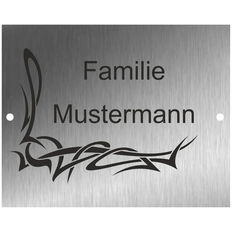 Edelstahl Türschild Werbeschild mit individueller Gravur 100 x 125 mm