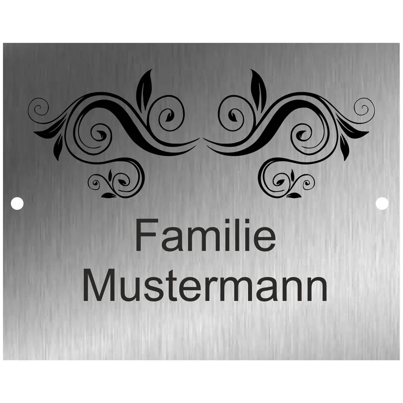 Edelstahl Türschild Werbeschild mit individueller Gravur 100 x 125 mm