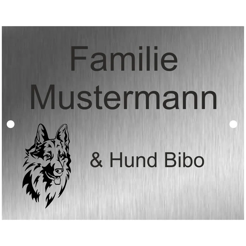 Edelstahl Türschild Werbeschild mit individueller Gravur 100 x 125 mm