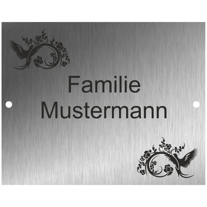 Edelstahl Türschild Werbeschild mit individueller Gravur 100 x 125 mm