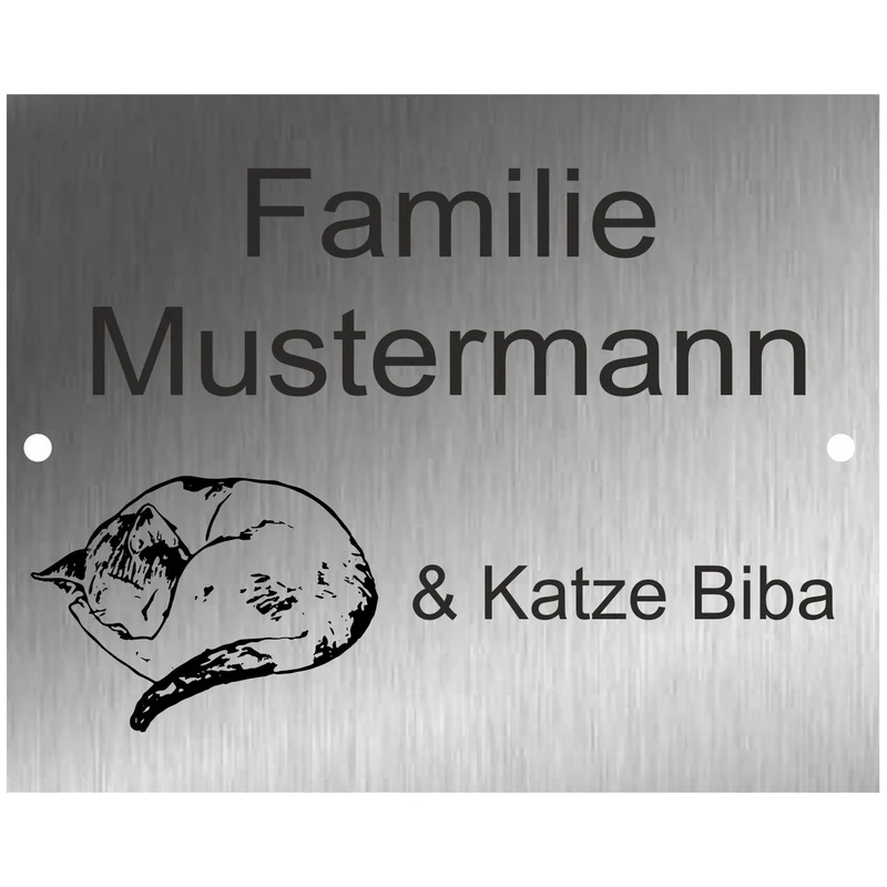 Edelstahl Türschild Werbeschild mit individueller Gravur 100 x 125 mm