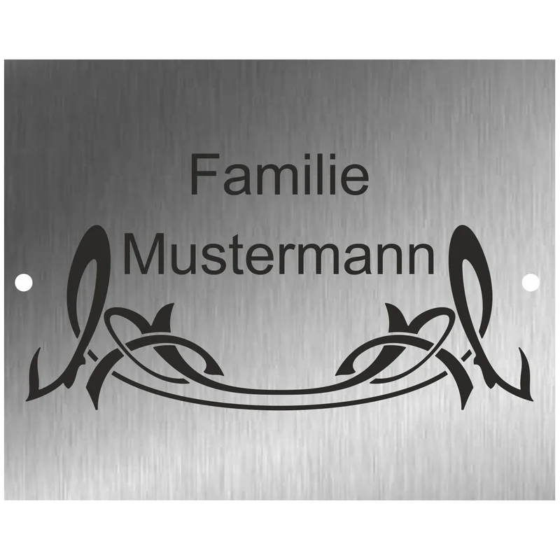 Edelstahl Türschild Werbeschild mit individueller Gravur 100 x 125 mm