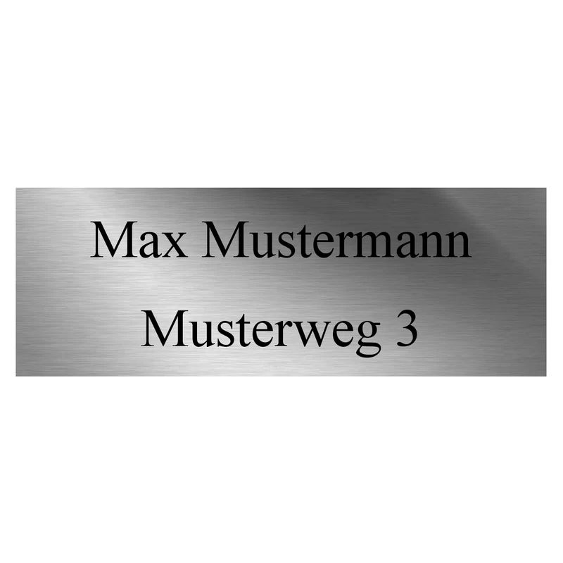 Edelstahl Namensschild Türschild mit individueller Gravur 140 x 50 mm