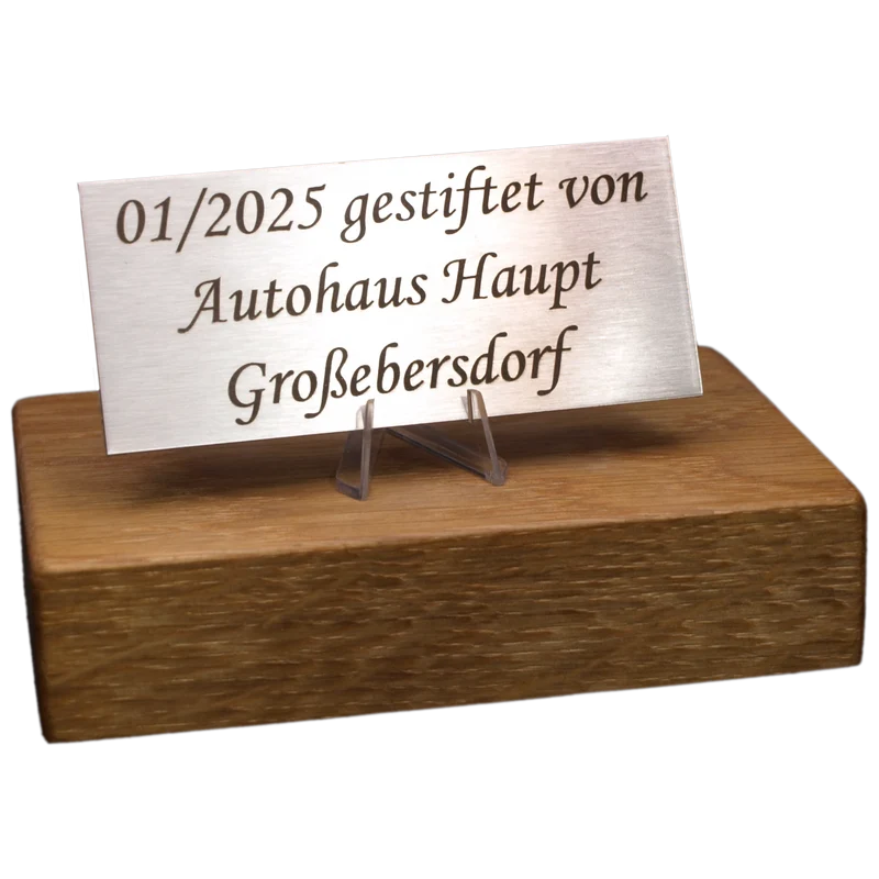 Edelstahl Namensschild Türschild mit individueller Gravur 90 x 40 mm