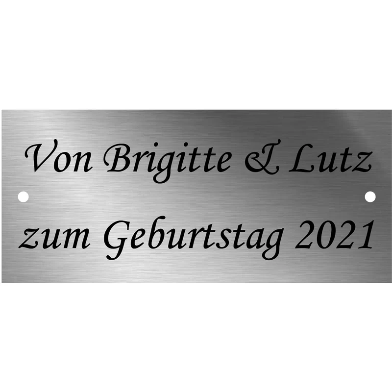 Edelstahl Namensschild Türschild mit individueller Gravur 90 x 40 mm