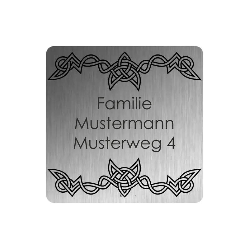 Edelstahl Türschild Werbeschild mit individueller Gravur 80 x 80 mm