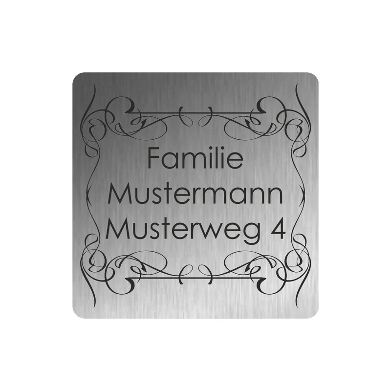 Edelstahl Türschild Werbeschild mit individueller Gravur 80 x 80 mm