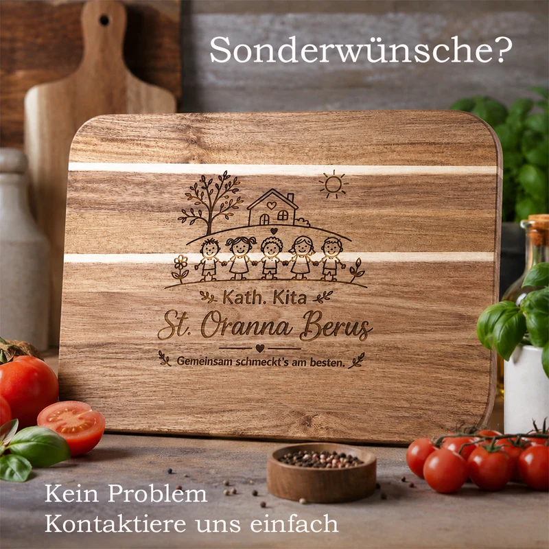 Personalisiertes Schneidebrett aus Akazienholz (36 × 28 cm)