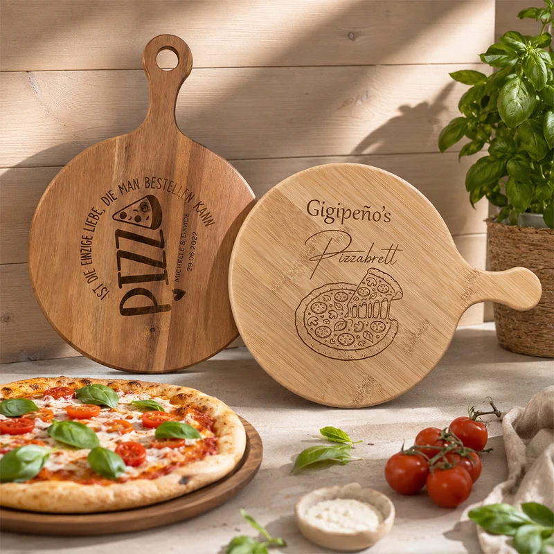 Personalisiertes Pizzabrett mit Gravur