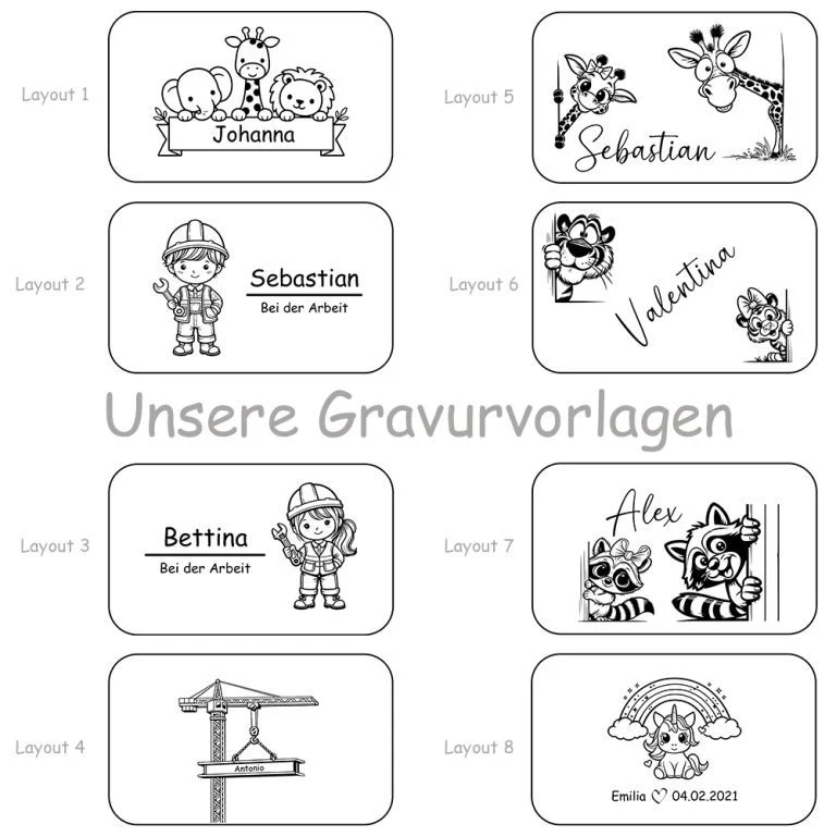 Personalisierte Brotdose für Kinder mit Gravur – Lunchbox mit Bambusdeckel & Besteck