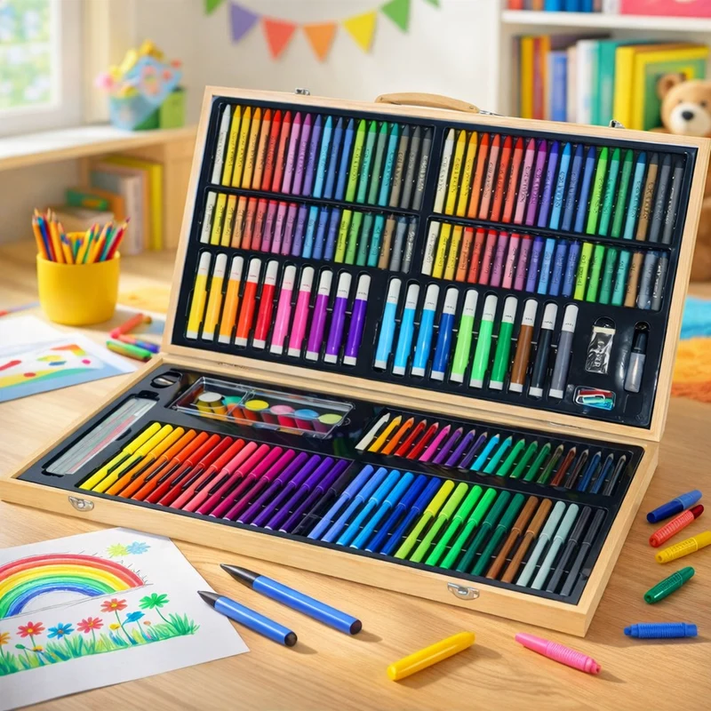 Personalisiertes Malset / Malkoffer mit Gravur für Kinder • 180 Teile