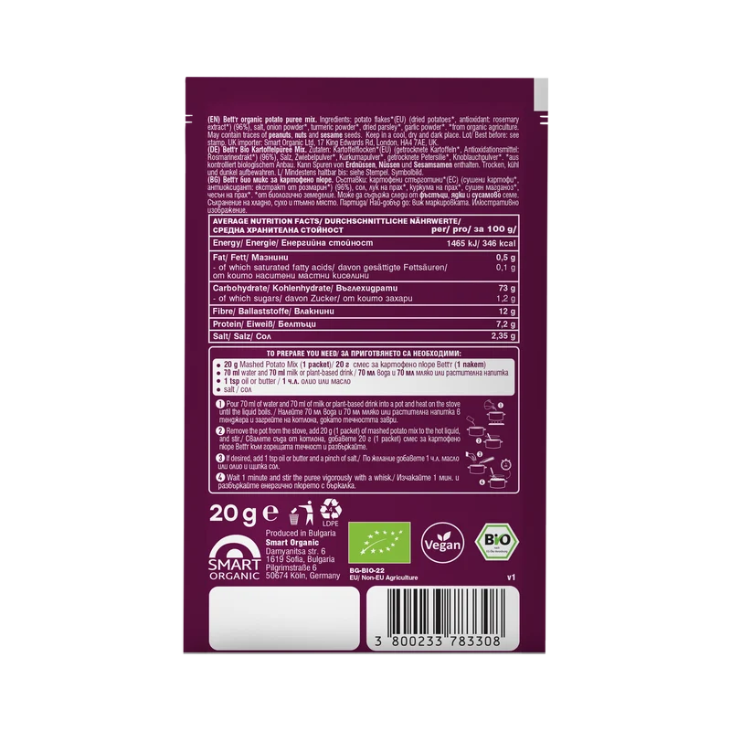 BIO Potato Puree Mix Sachet
