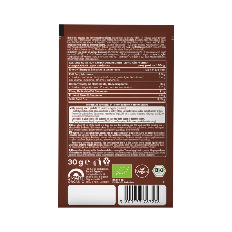Bio Mix for Chocolate Pudding Sachet