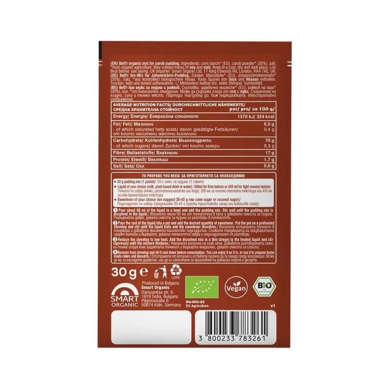 Bio Mix for Carob Pudding Sachet