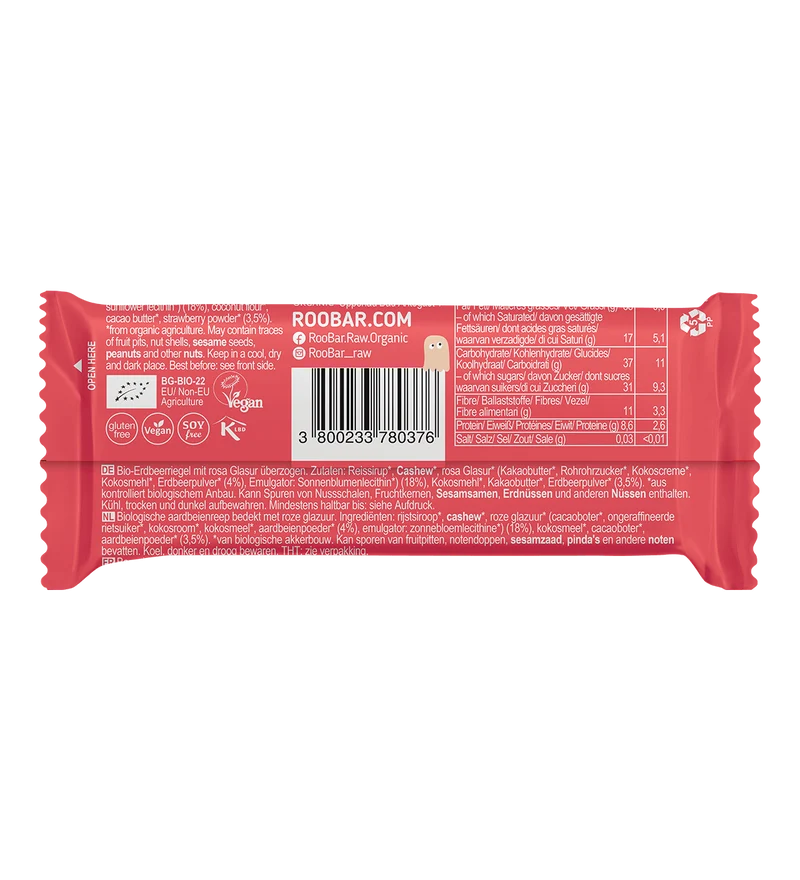 BIO Pink Chocolate Covered Strawberry Bar