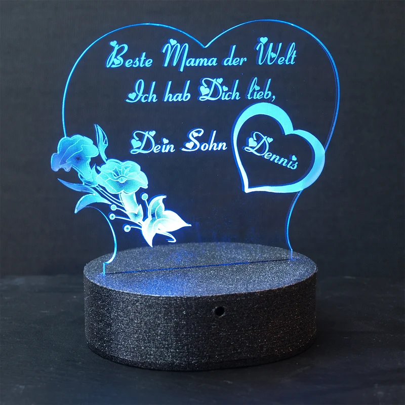 Acryl „Beste Mama“ Muttertag, mit oder ohne LED Beleuchtung