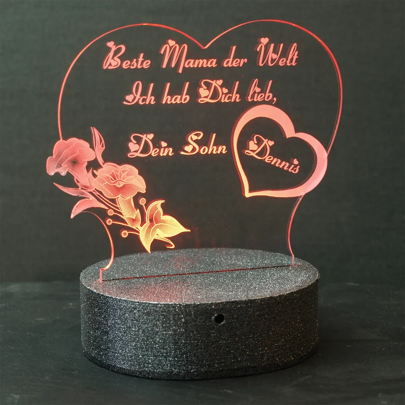 Acryl „Beste Mama“ Muttertag, mit oder ohne LED Beleuchtung