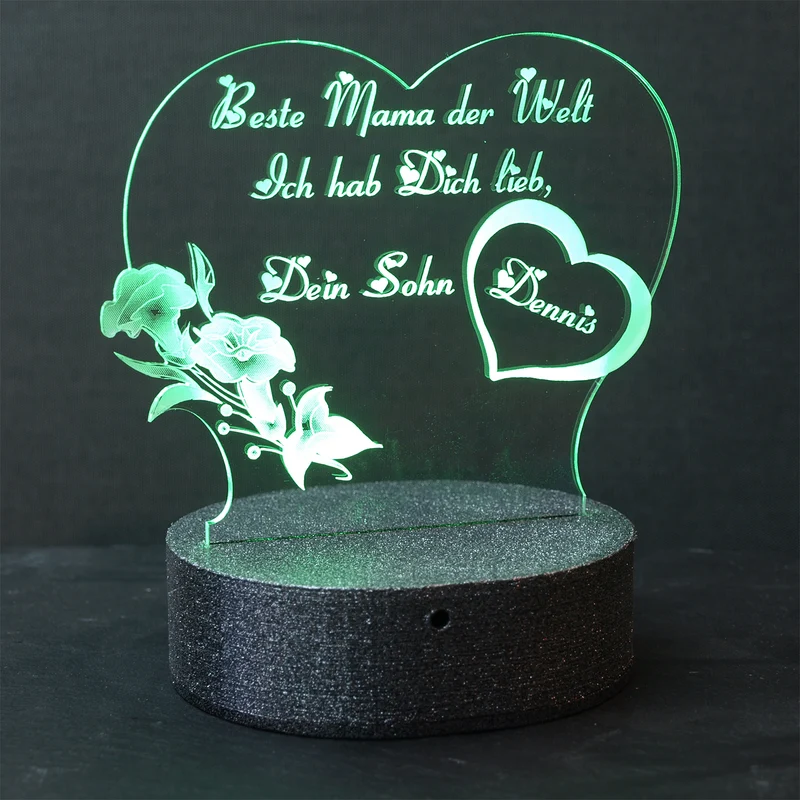 Acryl „Beste Mama“ Muttertag, mit oder ohne LED Beleuchtung
