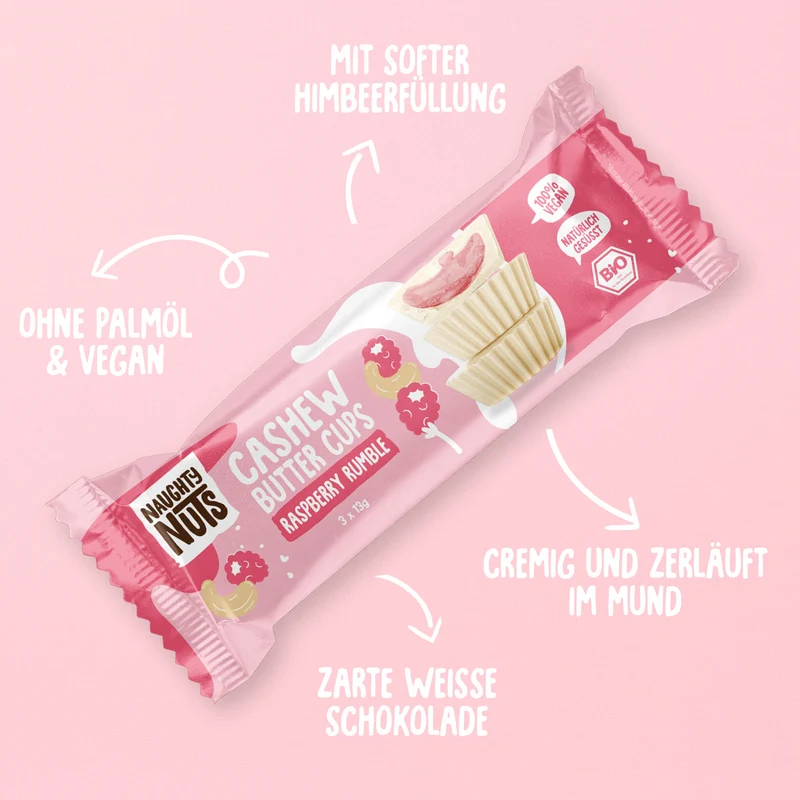 Bio Cashewbutter Cups Raspberry Rumble