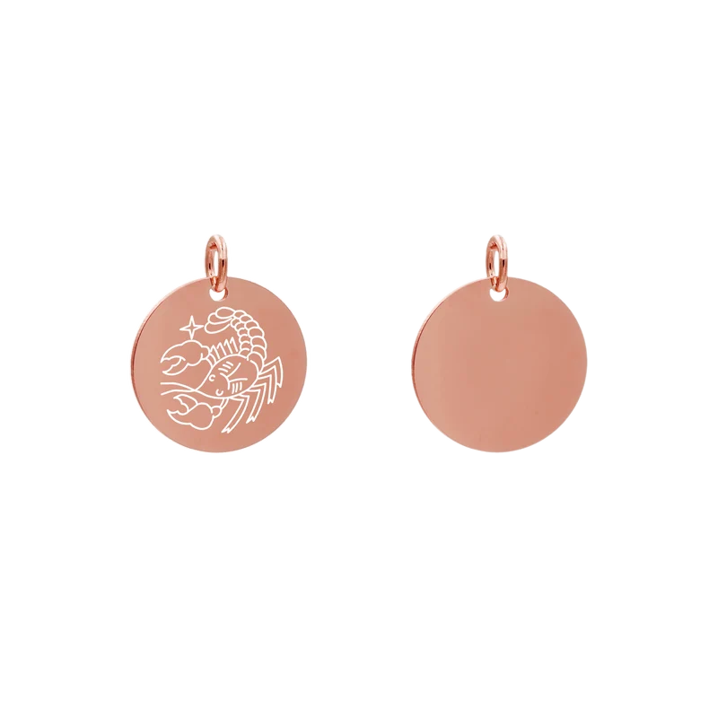 Edelstahlanhänger Rund Roségoldfarbig Anhänger Sternzeichen
