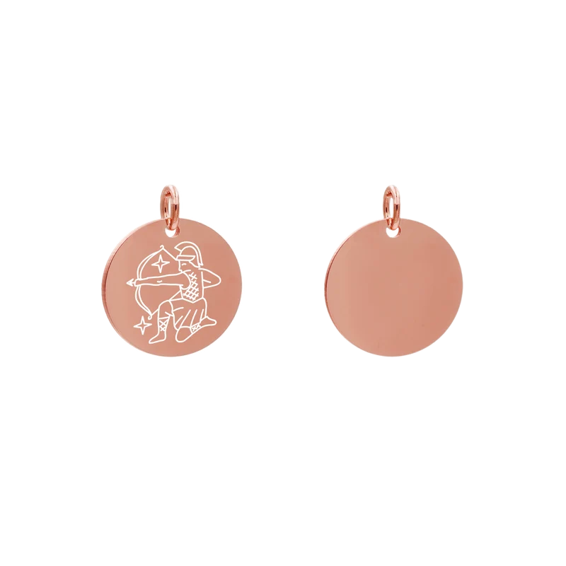 Edelstahlanhänger Rund Roségoldfarbig Anhänger Sternzeichen
