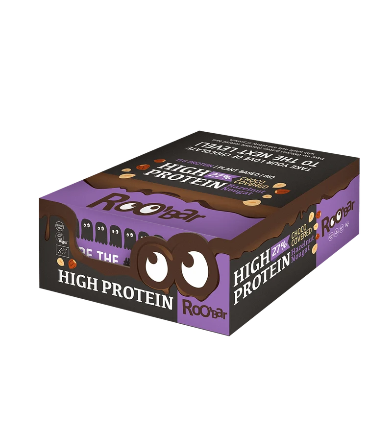 BIO High Protein Chocolate Covered Bar with Hazelnut Nougat