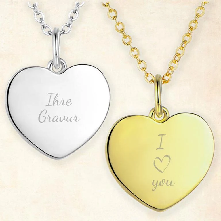 Personalisierte Herzkette für Damen aus 925 Sterling Silber