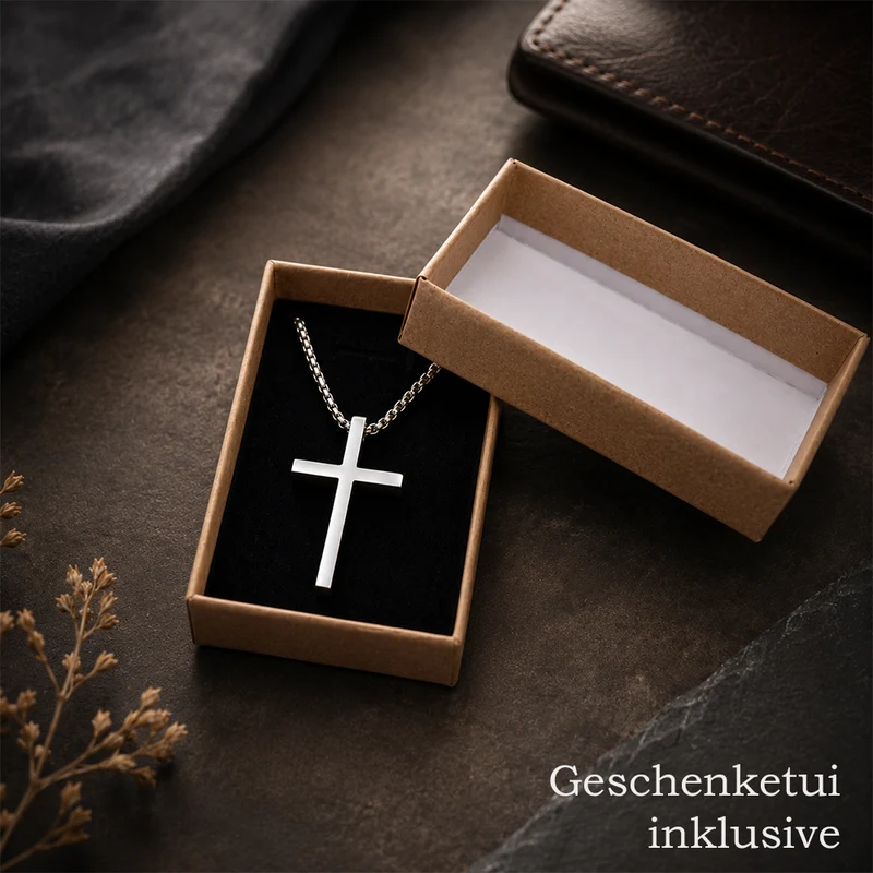 Personalisierte Kreuzkette aus Edelstahl in verschiedenen Farben