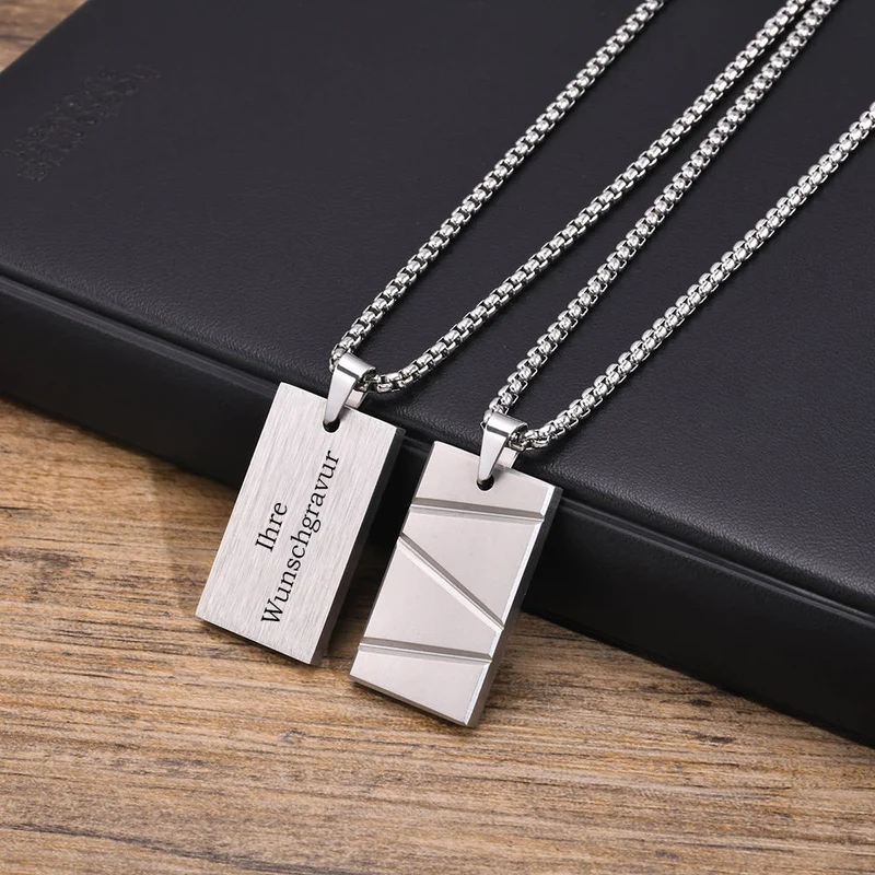 Personalisierte Halskette für Herren aus Edelstahl mit Dog Tag Anhänger