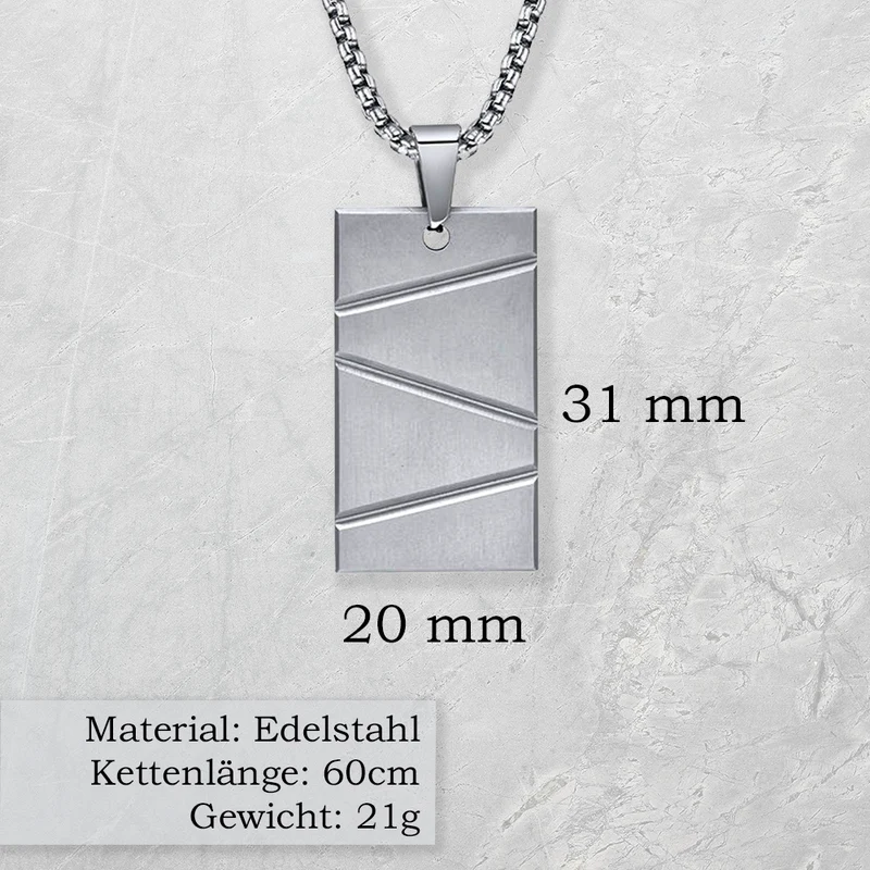 Personalisierte Halskette für Herren aus Edelstahl mit Dog Tag Anhänger