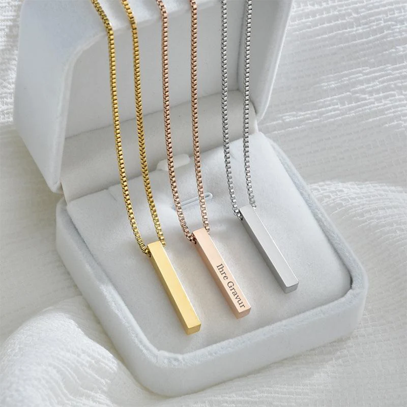 Personalisierte Barrenkette für Damen