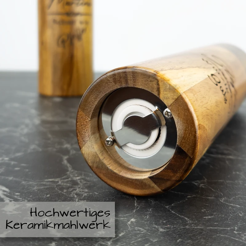 Pfeffermühle & Salzmühle als Set mit Gravur inklusive Geschenkbox