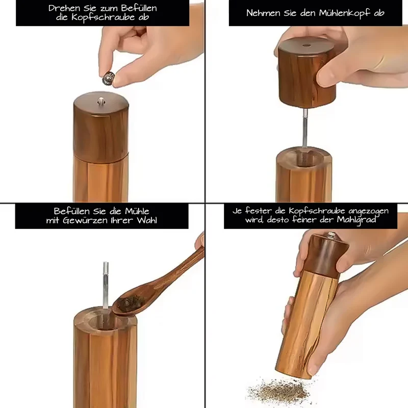 Pfeffermühle & Salzmühle als Set mit Gravur inklusive Geschenkbox