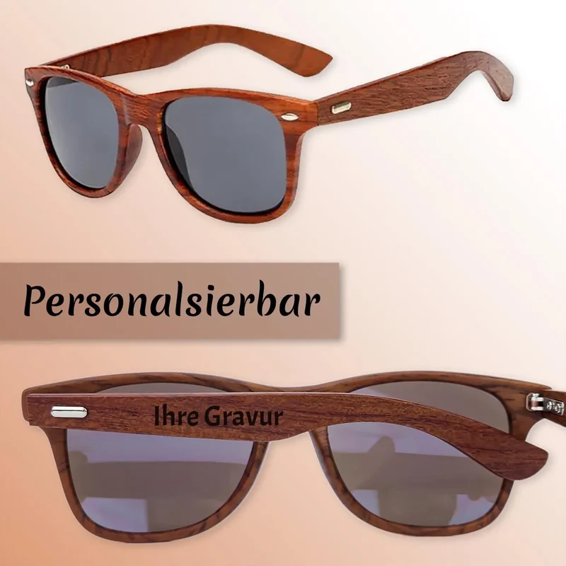 Personalisierte Sonnenbrille aus Holz