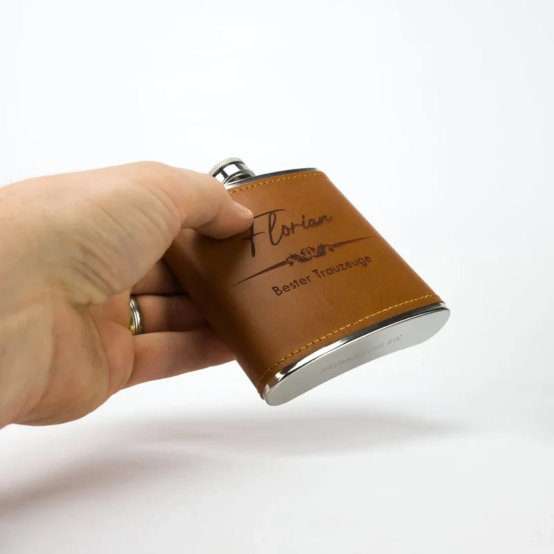 Flachmann mit Gravur inkl. Geschenkbox und Trichter