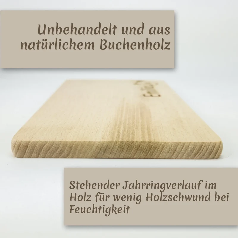 Personalisiertes Schneidebrett / Frühstücksbrettchen für Kinder aus natürlichem Buchenholz mit Gravur