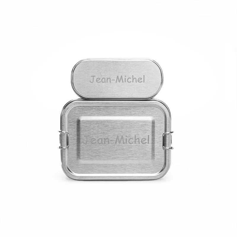 Geschenkset Wert&Voll - Auslaufsichere Lunchbox 600ml & Snackbehälter - Beide mit Gravur