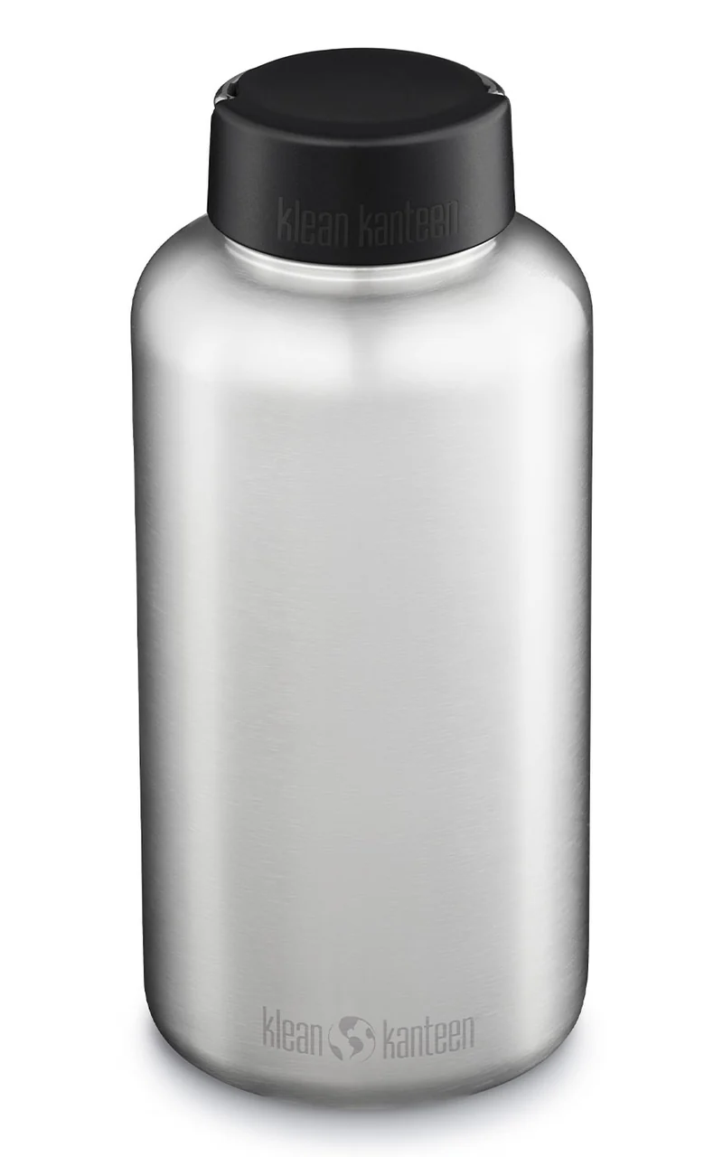 Klean Kanteen Trinkflasche Wide 1900 ml Loop Cap Edelstahl matt
