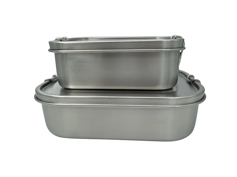 Wert&Voll - Doppelpack Auslaufsichere Lunchboxen 800ml und 1400ml - Beide mit Gravur