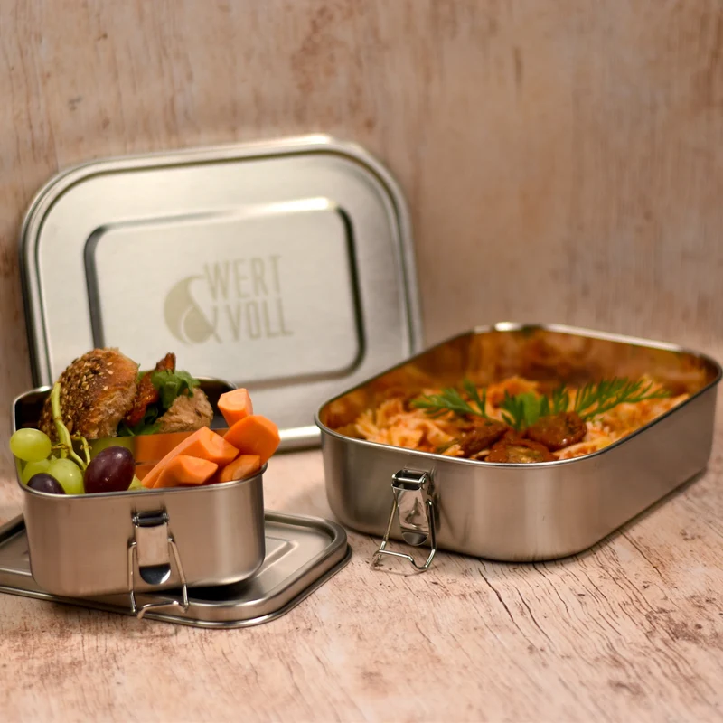 Wert&Voll - Doppelpack Auslaufsichere Lunchboxen 800ml und 1400ml