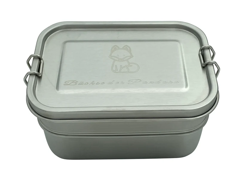 Wert&Voll - Auslaufsichere Doppelstöckige Lunchbox 1340ml mit Gravur