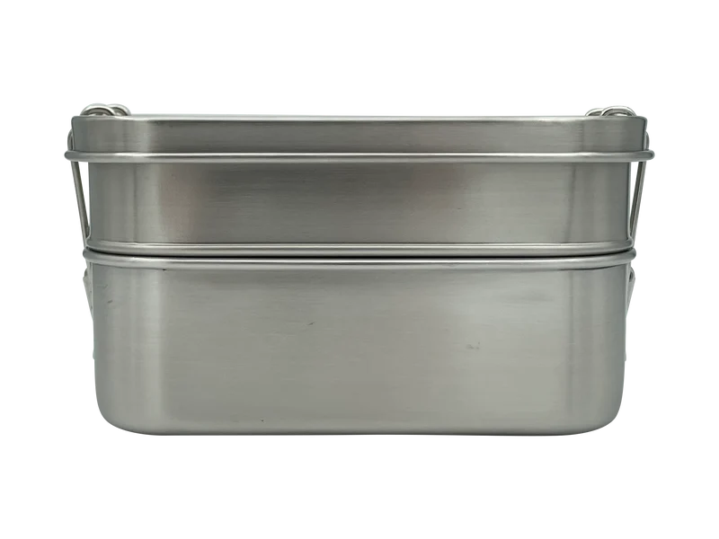Wert&Voll - Auslaufsichere Doppelstöckige Lunchbox 1340ml mit Gravur