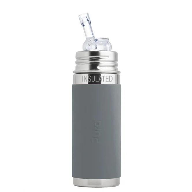Pura Strohhalmflasche isoliert 260ml Grey