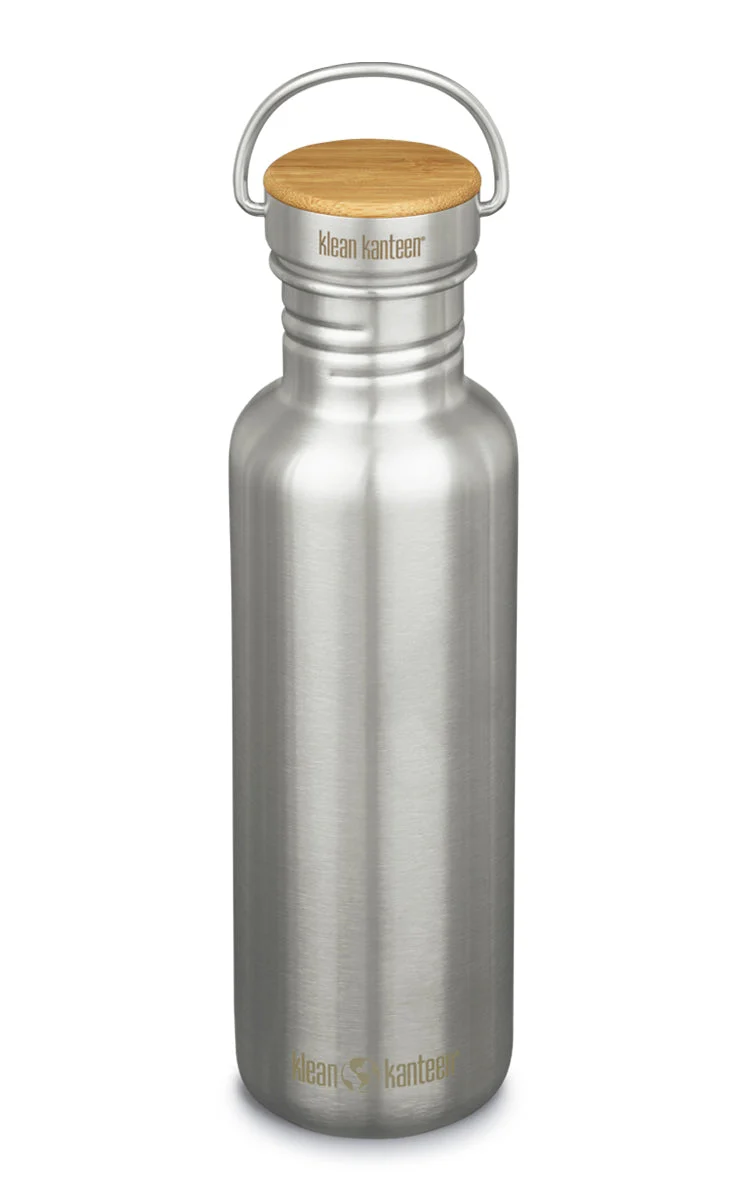 Klean Kanteen Trinkflasche Classic Reflect 800 ml Bambus Deckel Edelstahl matt mit Gravur