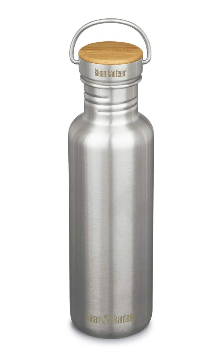 Klean Kanteen Trinkflasche Classic Reflect 800 ml Bambus Deckel Edelstahl matt