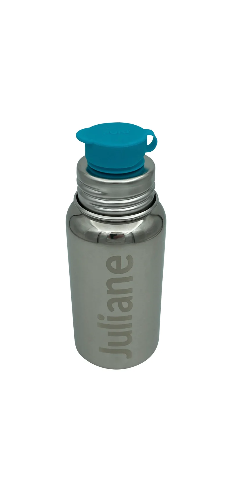 Pura Sportflasche 550ml Edelstahl Moss Deckel mit Gravur