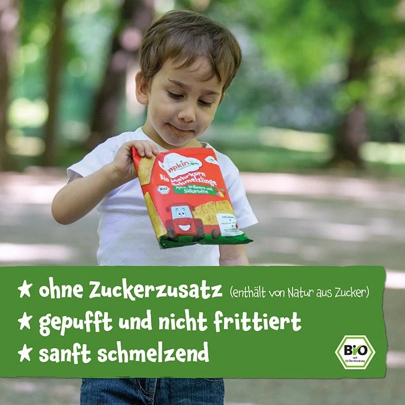 Bio Mehrkorn Schmelzlinge Apfel Erdbeere und Süßkartoffel (8er Pack)