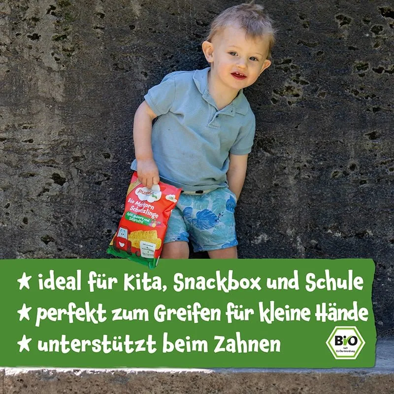 Bio Mehrkorn Schmelzlinge Apfel Erdbeere und Süßkartoffel (8er Pack)